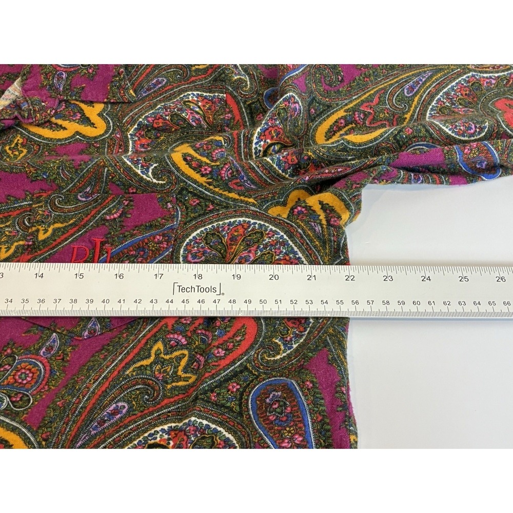 Ralph Lauren Cotton Flannel Pjs Night Shirt Pink Paisley Sleepshirt Nightie L - Picture 16 of 16